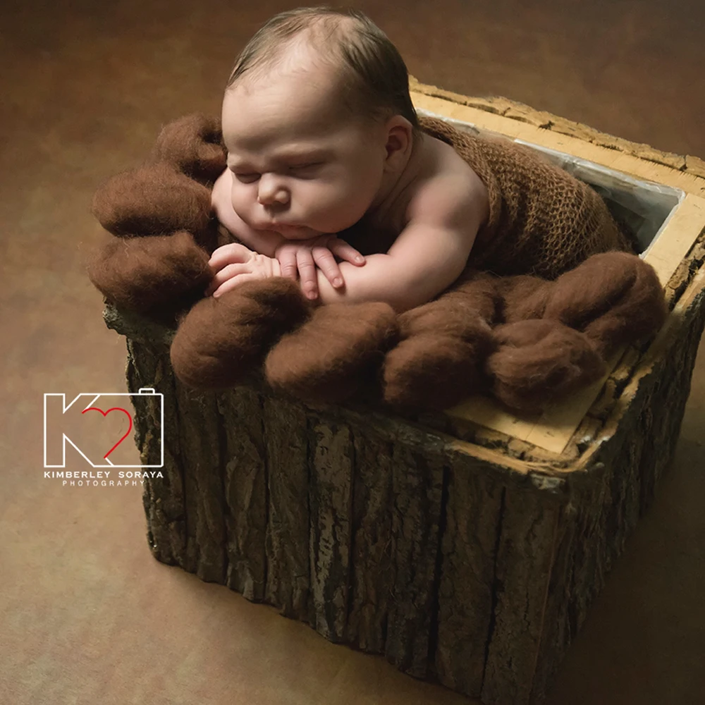 Hand Knitted Soft Baby Photo Shoot Blanket Super Thick 100% Wool Chunky Layers Newborn Basket Filler Infant Photography Props