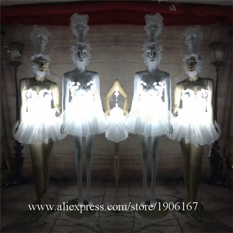 

Nightclub LED Luminous Lady Bar Dance Nightclub LED Light Up Tulle Skirts Fancy Hen Party Halloween Costume Players