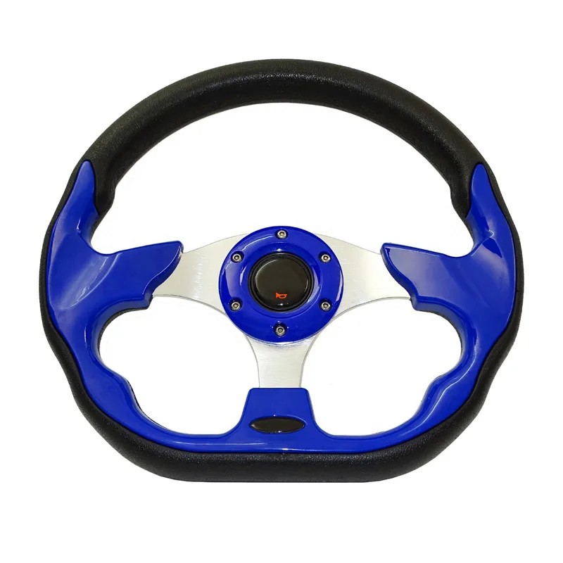 waase Universal Steering Wheels 320mm PVC Leather Racing Sports Auto Car Steering Wheel with Horn Button 12.5 inches