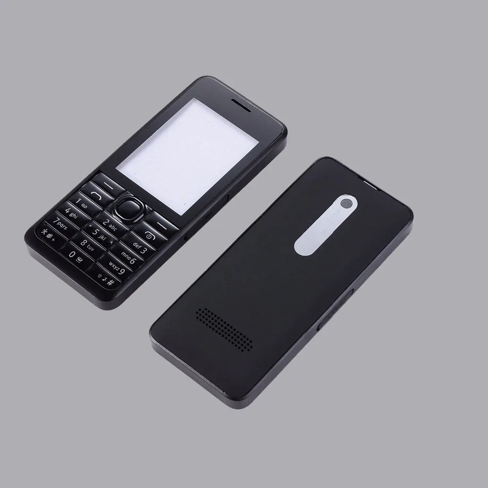 New Full Complete Mobile Phone Housing For Nokia Asha 301 n301 Dual card version Facing front Case Battery Cover+English Keypads