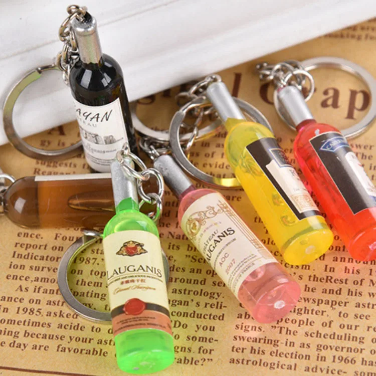 New Wine bottle Key Chain mini car kry ring gift Keychain Bag Charm Accessories New Key Holder party jewelry