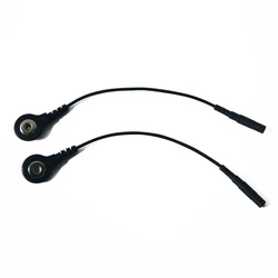 10 Pieces Adapter Tieline Black TENS Electrode Lead Wires Adapter With Snap 3.5mm Plug Hole 2.0mm