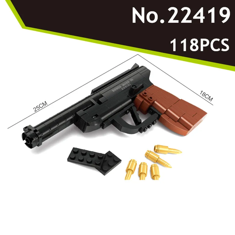 Vendite in fabbrica Luger P08 Pistola Pistola Arma Braccia Modello 1:1 Modello fai da te Building Blocks Giocattoli di Natale Regalo Compatibile con