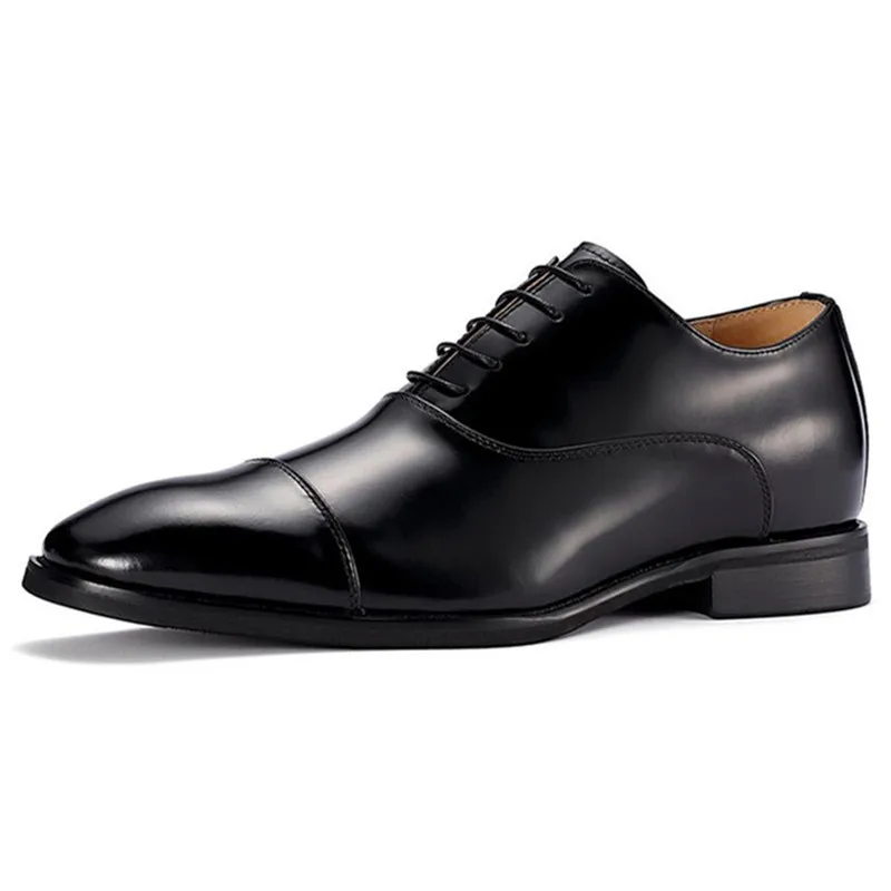 

Handmade elevator shoes Get Taller Black Patent Leather Oxford Formal Dress Shoes Height Increasing 6CM For Wedding Party