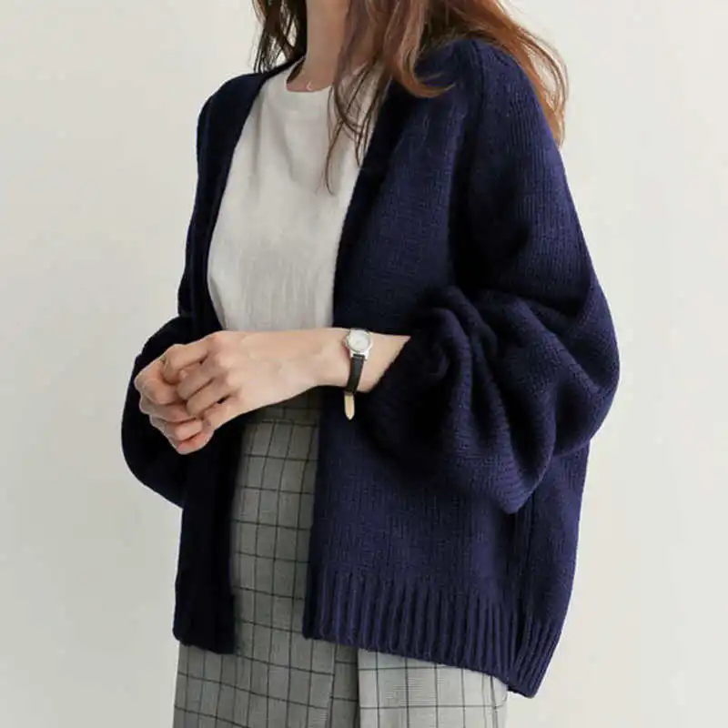 Neploe Sweater Cardigan Women\'s 2023 New Korean Loose Sweater Women Coat Solid Knitting Outwear Female Casual Open Stitch 36530