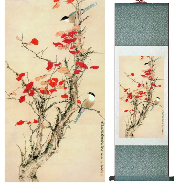 

Birds on the tree Painting home office decoration painting home picture Chinese ink painting No.033006