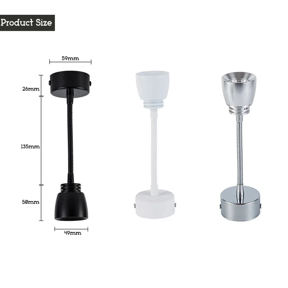 Newest 3W led COB Ceiling Epistar LED ceiling lamp, Adjustable Twisted Flexible Metal Spot light Down LED COB Track light