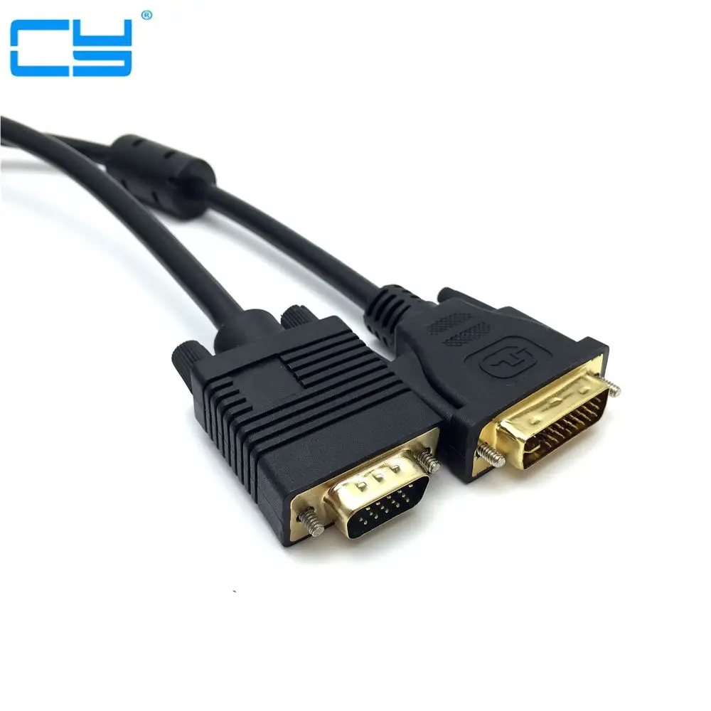 High quality DVI 24+5 (DVI-I) male to VGA male Display Monitor Cable dvi to vga cable 0.3m/1.5m