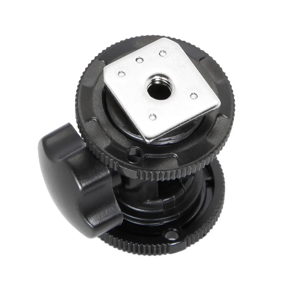 Mcoplus Rotatable Dual Hot Shoe Adapter Bracket Holder Mount For LED Video Light DSLR Camera Hotshoe Adapter
