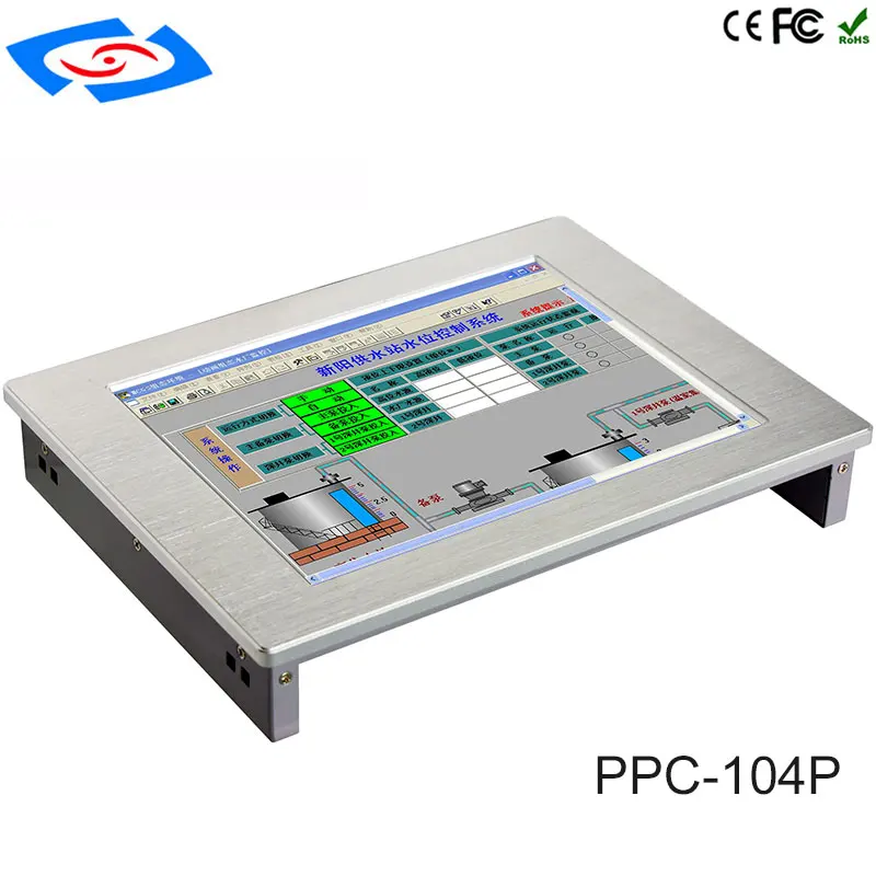 Fabryka promocja 10.4 "ekran dotykowy Panel PC bez wentylatora przemysłowe z Win7/Win8/Win10/Linux obsługa systemu wiFi/4G/LTE mini PC