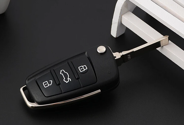 For Audi A4L A6L Q7 Replacement Flip Folding Remote Key Shell Case 3 Button Fob Key Cover