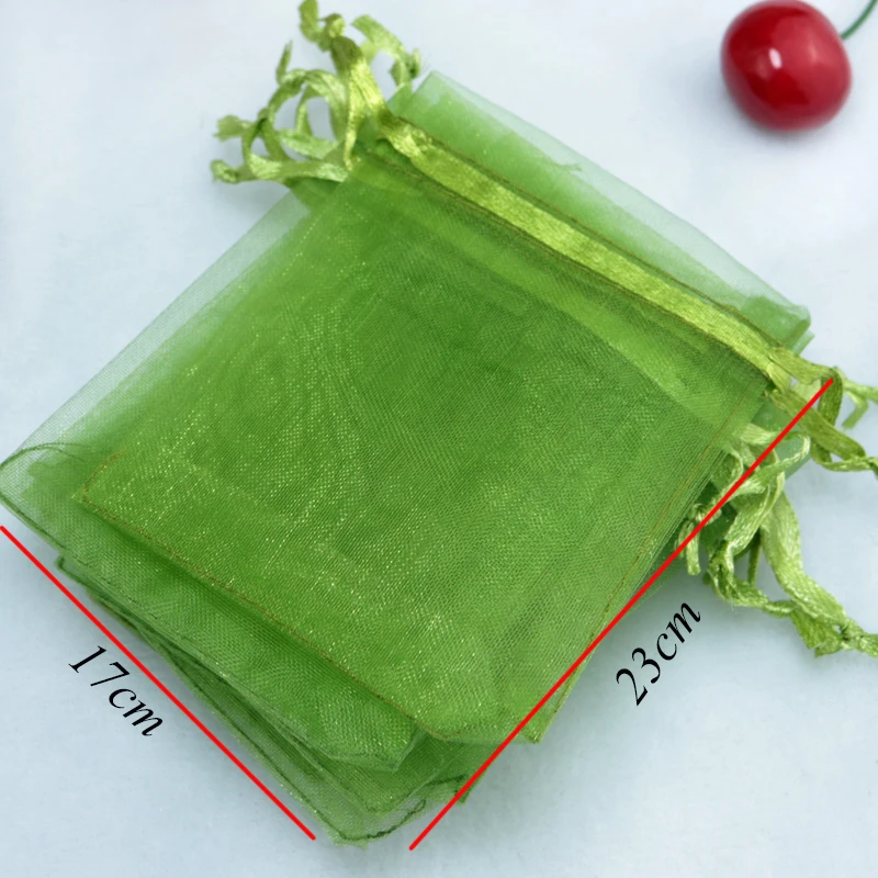 New 500pcs Organza Wedding Party Favor Gift Candy Jewelry Bags Pouches Olive 17x23cm