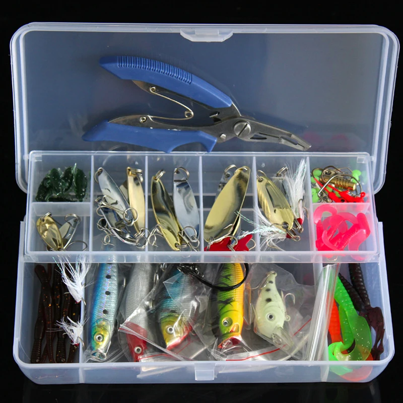 2017 New 73/100/132pcs Fishing Lure Kit Mixed Minnow/Popper Spinner Spoon Lures With Hook Isca Artificial Bait Fish Set Pesca