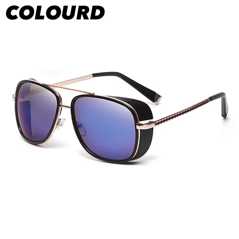 2026 Trending Tony Stark Sunglasses Men UV400 Gothic Square Sun Glasses Steampunk Women Vintage Eyewear