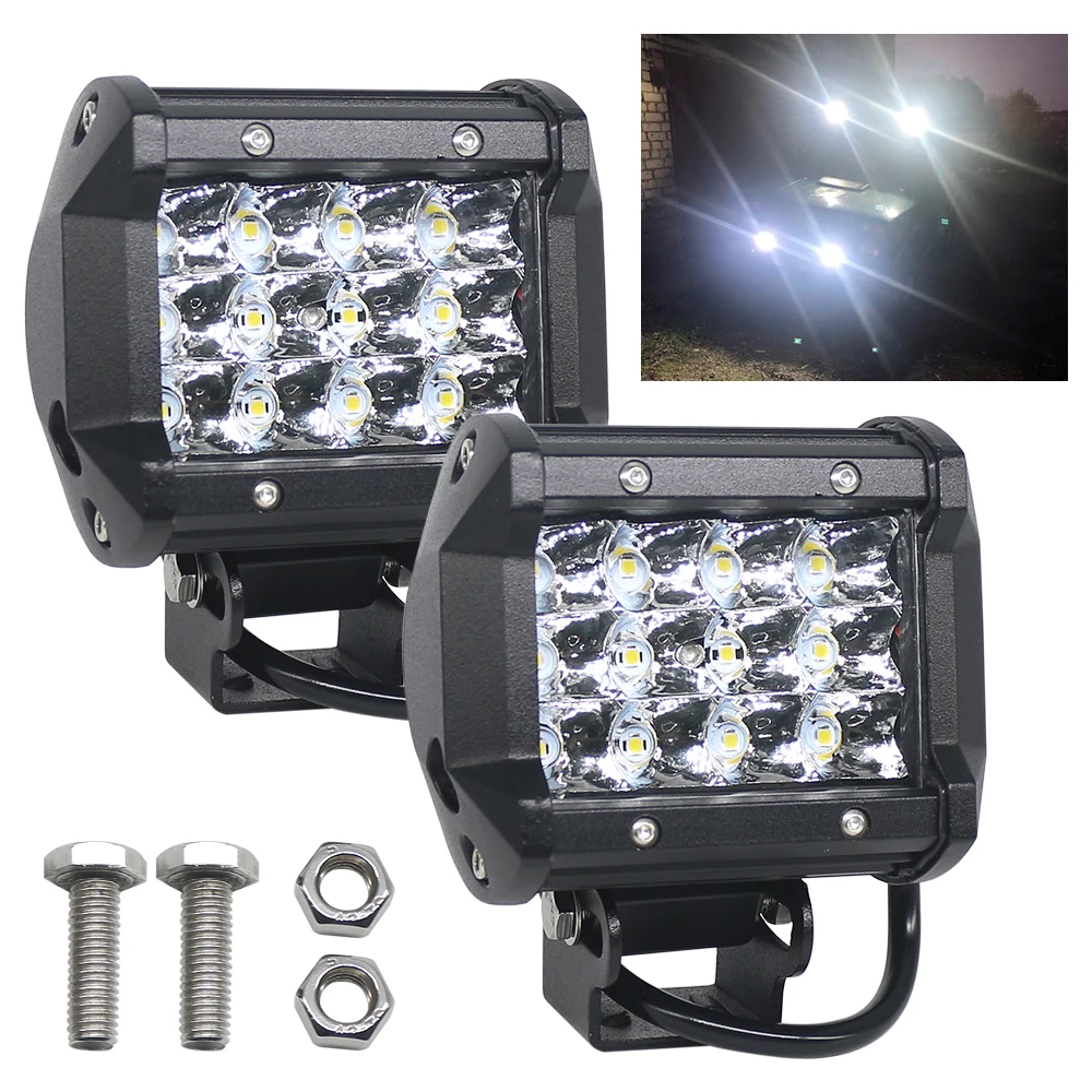 

4 Inch 36W LED Light Bar Work Light 12 SMD Spotlight Driving Lamp for Offroad Boat Car Tractor Truck 4x4 SUV ATV 4WD 12V 24V