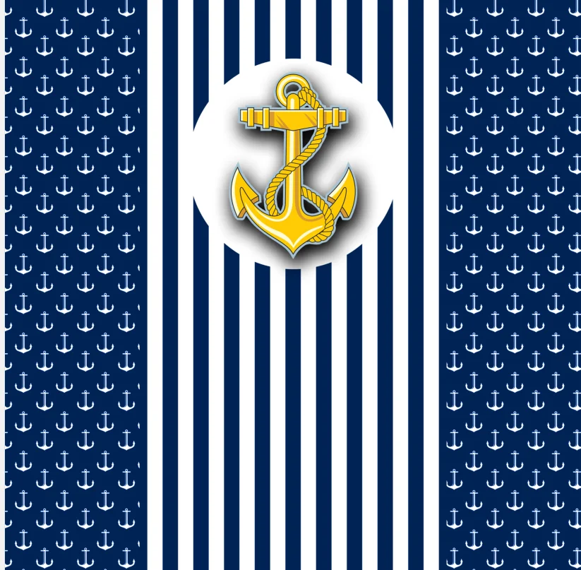 

8x8FT Navy Blue Stripes Nautical Rudder Steer Party Custom Photo Studio Backgrounds Backdrops Vinyl 240cm x 240cm