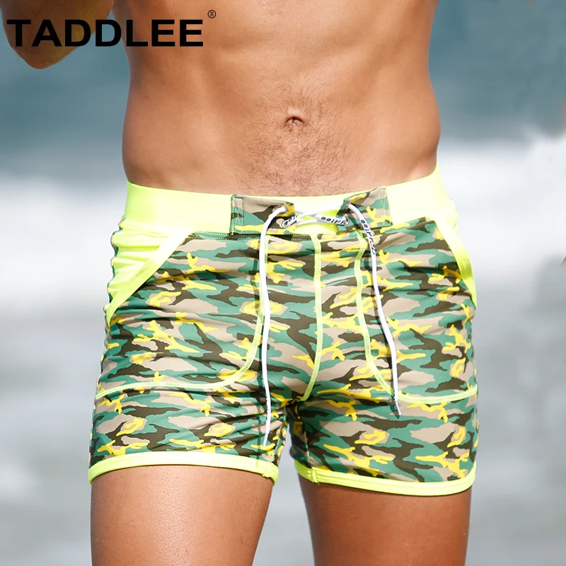 Taddlee Brand Swimwear Men's Swimsuits Swim Briefs Bikini Square Cut Long Leg Boardshorts Surf Pockets Trunks Boxer Male Bathing