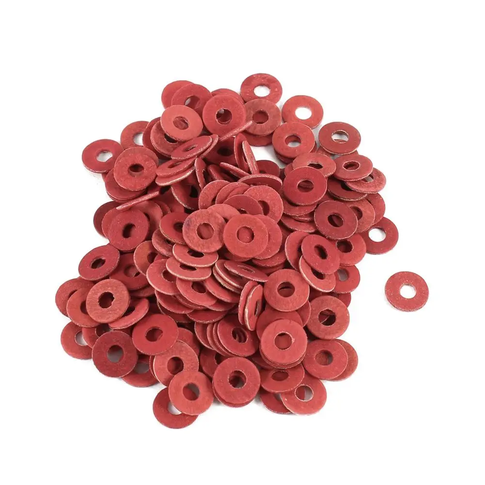 Brand New 200 Pcs 3x8x0.7mm Insulated Fiber Insulating Washers Spacers Red