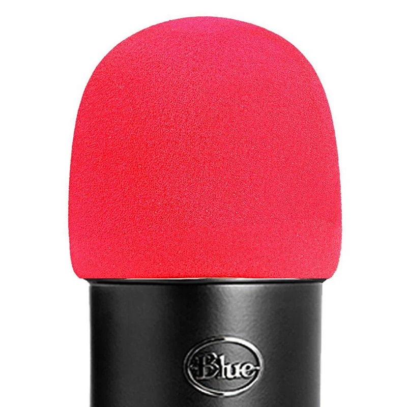 Red Microphone Filter Microphone Dust Cover for Blue Yeti, Yeti Pro Capacitive Microphone Thickened Windproof Sponge Cover