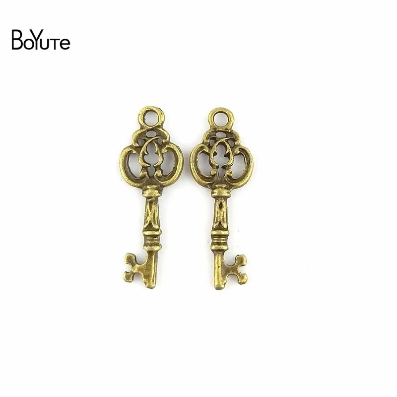 BoYuTe (100 Pieces/Lot) 27*10MM Zinc Alloy Antique Bronze Key Charms Pendant Diy Necklace Bracelets Hand Made Accessories Parts