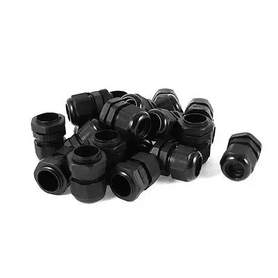 22 Pcs PG16 10mm to 14mm Waterproof Connector Adapter Plastic Cable Gland Black