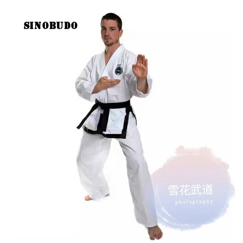 1-3 DAN Standard ITF Taekwondo Uniform Instructor Assistant Exquisite Embroidery Professional Taekwondo Competition Suit