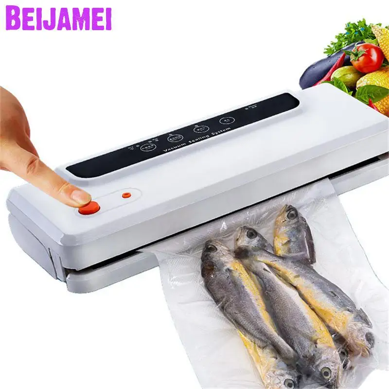 BEIJAMEI Household Multi-function Small Food Vacuum Sealer Packer Home Vacuum Sealing Packing Plastic Bag Machine