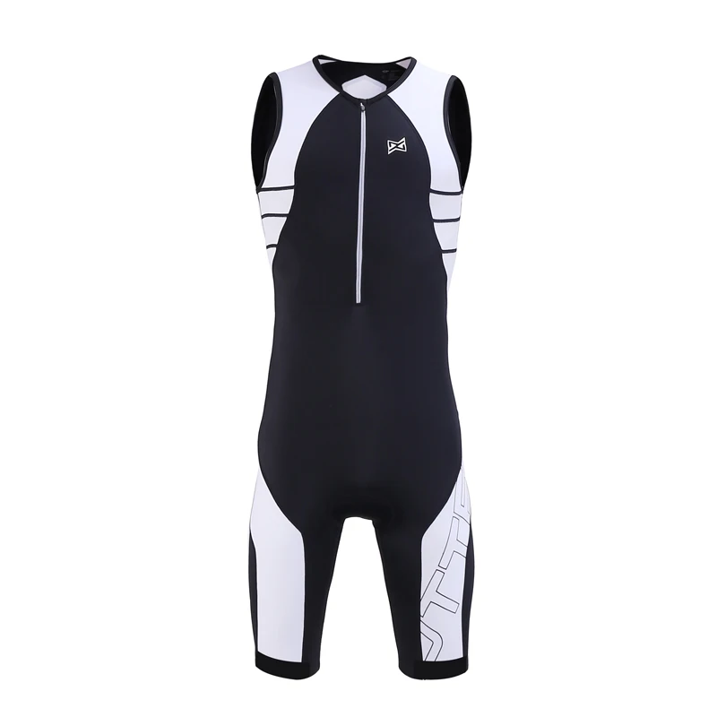 UTTER Armour A3 One Piece Black and White Cycling Jersey Sets Men Anti-UV Breathable Triathlon Suit Sleeveless Cycling Clothing