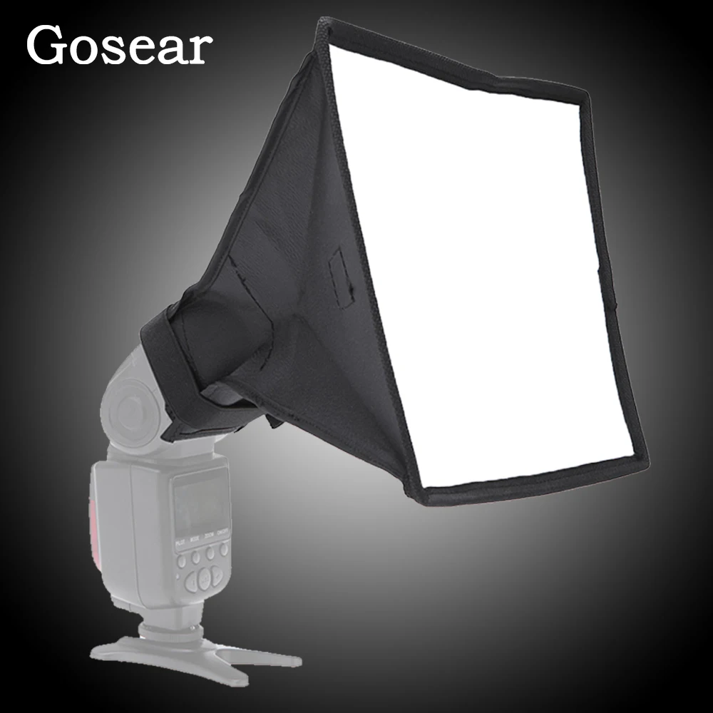 

Gosear 30x20cm Foldable Photography Flash Softbox Diffuser for Canon 580EX 430EX 550EX 540EZ Nikon SB900 Sony DSLR Accessories