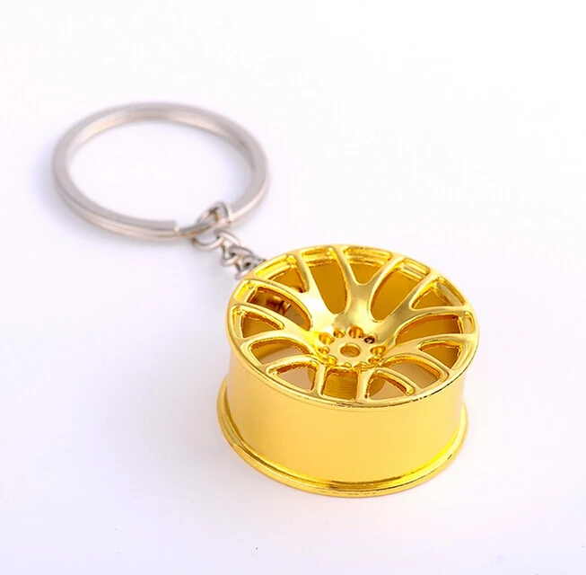 New 3D Miniature Car Metal Wheel Rim Keychain Car Key Ring Wheel Hub Key Chain Best Party Gift Jewelry