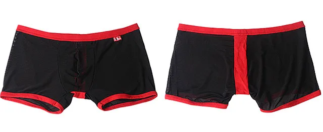 メンズ通気性メッシュボクサーショーツ,下着,セクシー,ミディアムサイズ,凸型uバッグ,M-XL