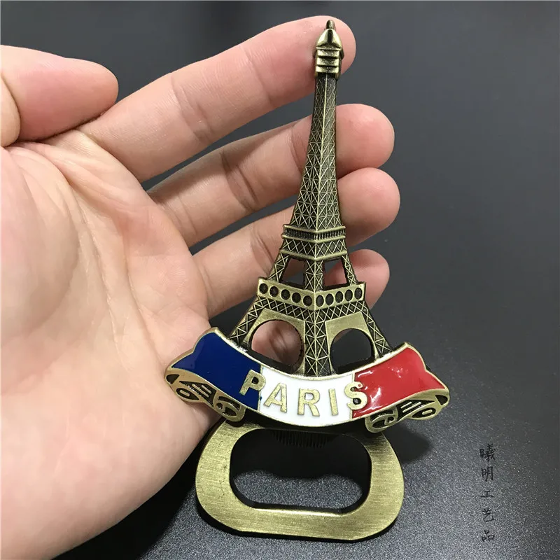 3D Metal Italy Paris Eiffel Tower London San Francisco Qatar Refrigerator Fridge Magnet Souvenirs Bottle Opener Home Decor