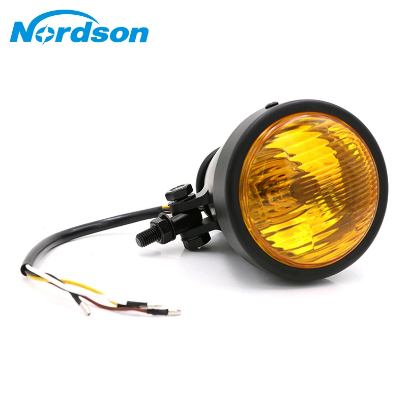 

Nordson Motorcycle Headlight 12V Metal Motocross Head Lamp For Harley Chopper Bobber Cafe Racer