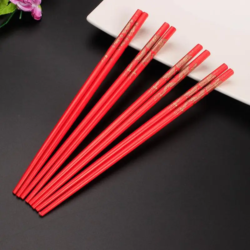 Chinese Red Wood Chopsticks Handmade Food Stick for Sushi Hashi Chop Sticks Tableware as Christmas Gifts F20173905