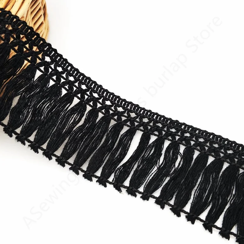 2Yards 6cm Wide Cotton Tassel Fringe cotton lace Trim Ribbon lace fabric Sewing Latin Dress Stage Garment Curtain 5BB5467
