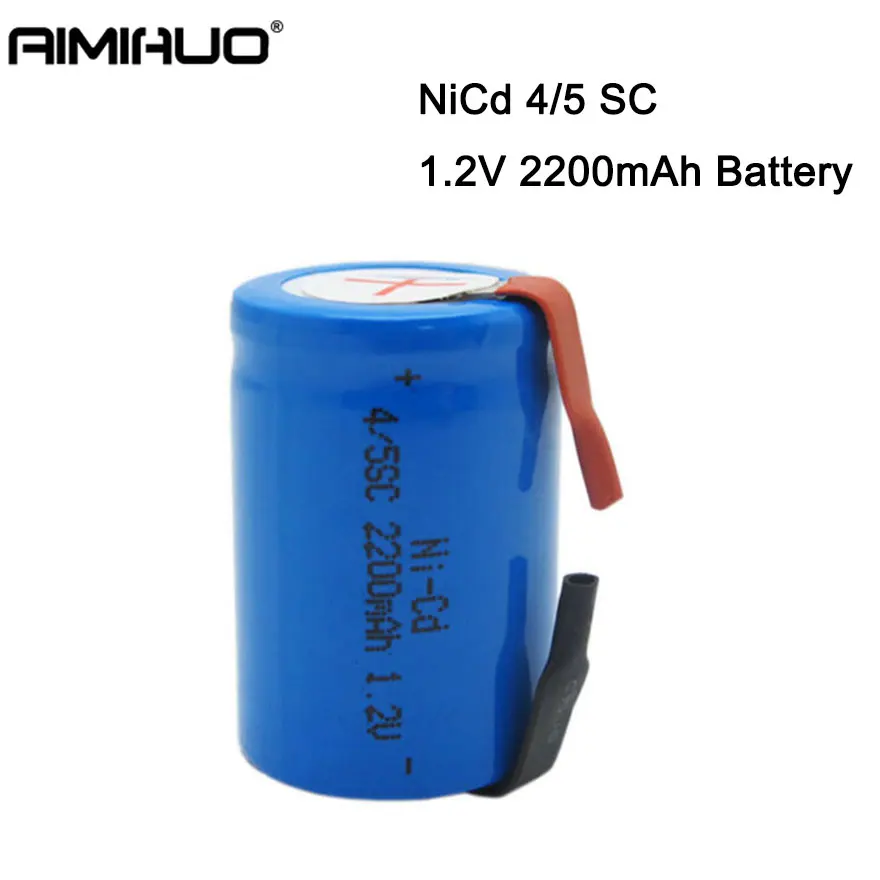 1-20pcs 4/5 Sub C SC Ni-Cd 1.2V 2200mAh Rechargeable Batteries with Welding Tabs for Bosch Dewalt Electric Drill Screwdriver