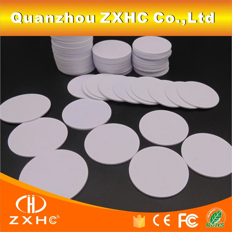 125 khz TK4100/EM4100 kompatibel RFID Tags Runde Form 25mm x 1mm Wasserdichte PVC Münze Karten In access Control