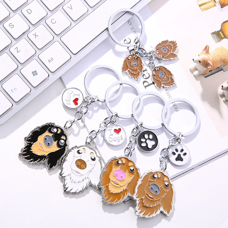 Dachshund Key chain DIY dogs Fashion Pet Key Holder Wholesale Tag key keychains woman / man car key ring Keychain dog Wholesale