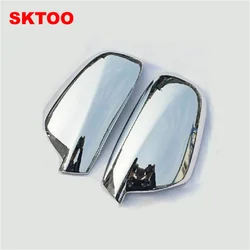 SKTOO For 2004-2012 Peugeot 307 CC SW 407 Door Side Wing Mirror Chrome Cover Rear View Cap Accessories 2pcs per Set Car Stying