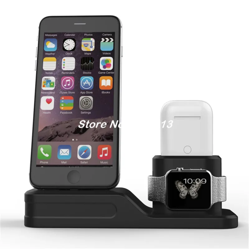 4 in 1 Charging Stand for iPhone Apple Watch Charger Dock Station Silicone,Support for Apple Watch Series 3/2/ 1/ Air pod