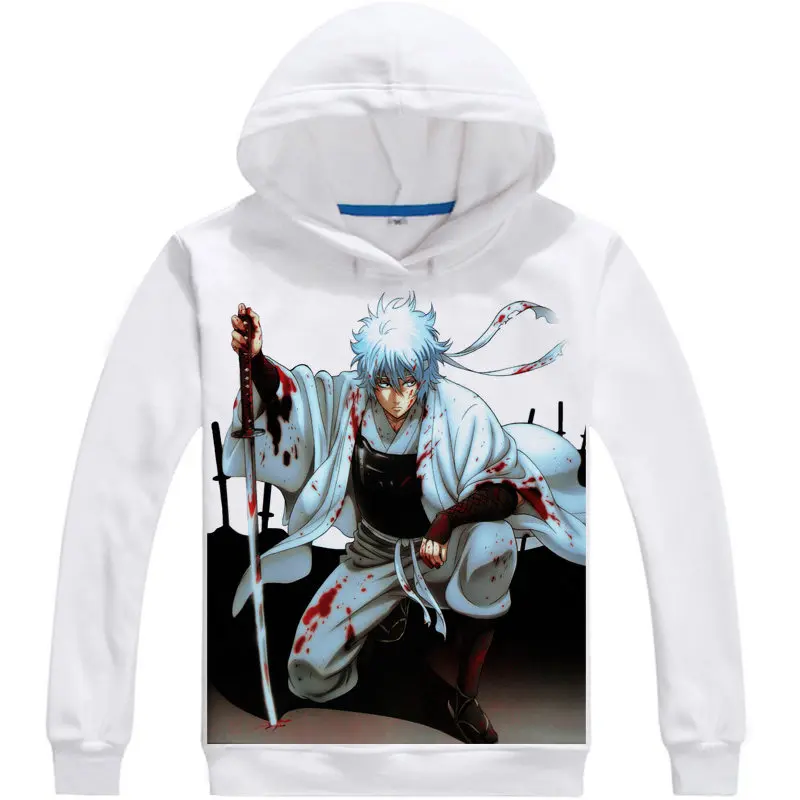 Gin Tama Silver Soul Hoodie Anime Gintama Cosplay white hoodies Cute Sweatshirts Japanese Cartoon Fans