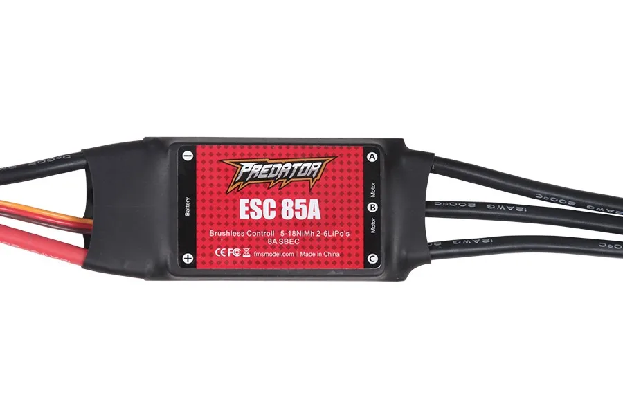 FMS ESC-التحكم في السرعة بفرشاة الطائرة, 6A 12A 20A 40A 50A 60A 80A 85A 100A 130A جديد Predator RC نموذج طائرة قطع غيار طيار