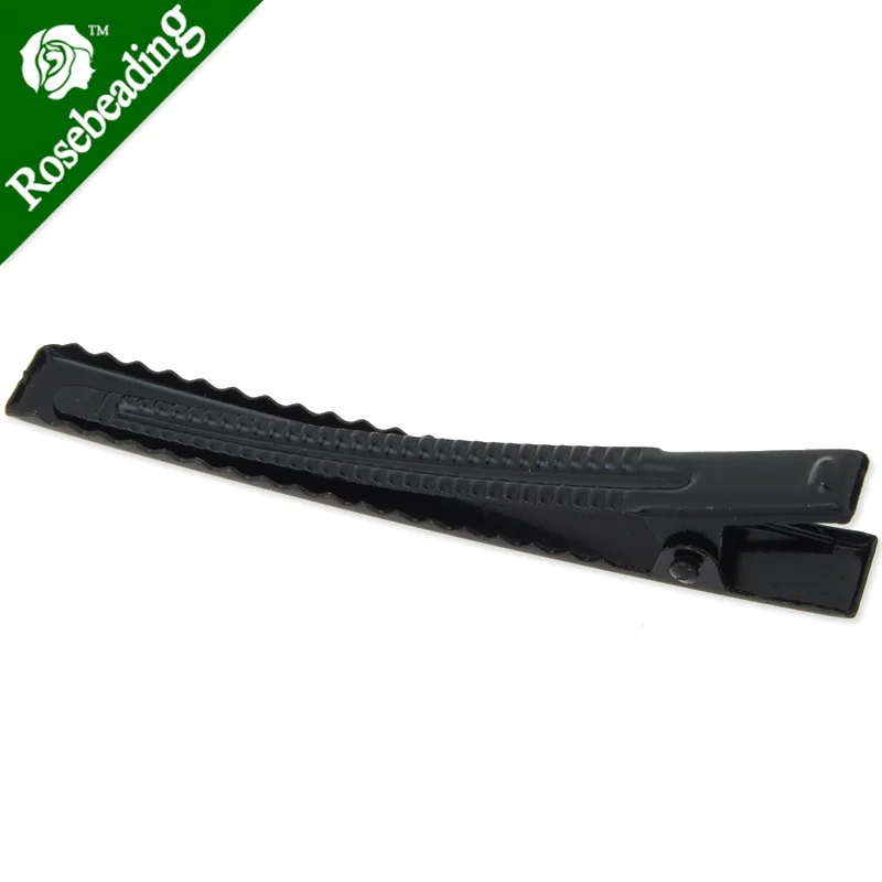 80mm Metal Alligator Hair Clip with Teeth,Black color,10mm width,20pcs/lot-C4499