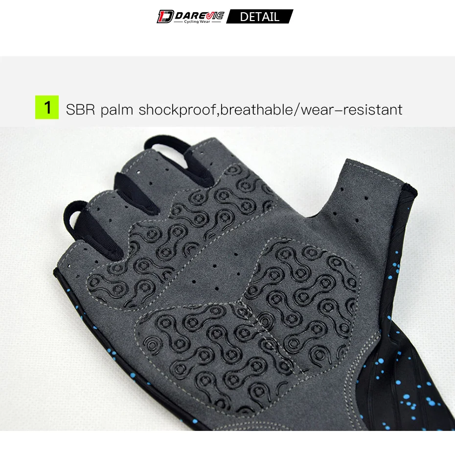 DAREVIE Fahrradhandschuhe Pro Light, weich, atmungsaktiv, kühl, trocken, Halbfinger-Fahrradhandschuh, rutschfest, stoßfest, Fahrradhandschuhe, MTB, Straße – Detail 10