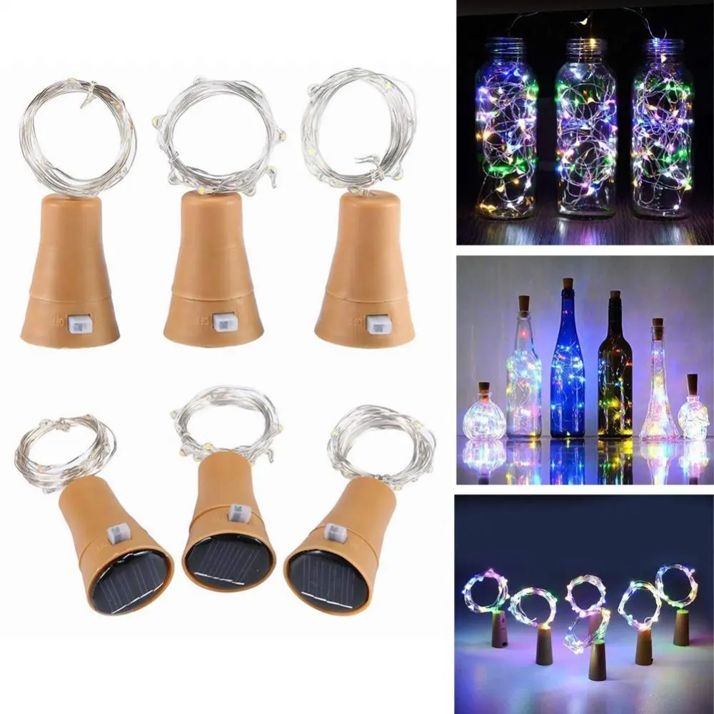 

10 LED New Fashion Solar-powered Wine Bottle Cork-shaped String Starry Light Night Fairy Lighting Lamp Xmas for Christmas lights