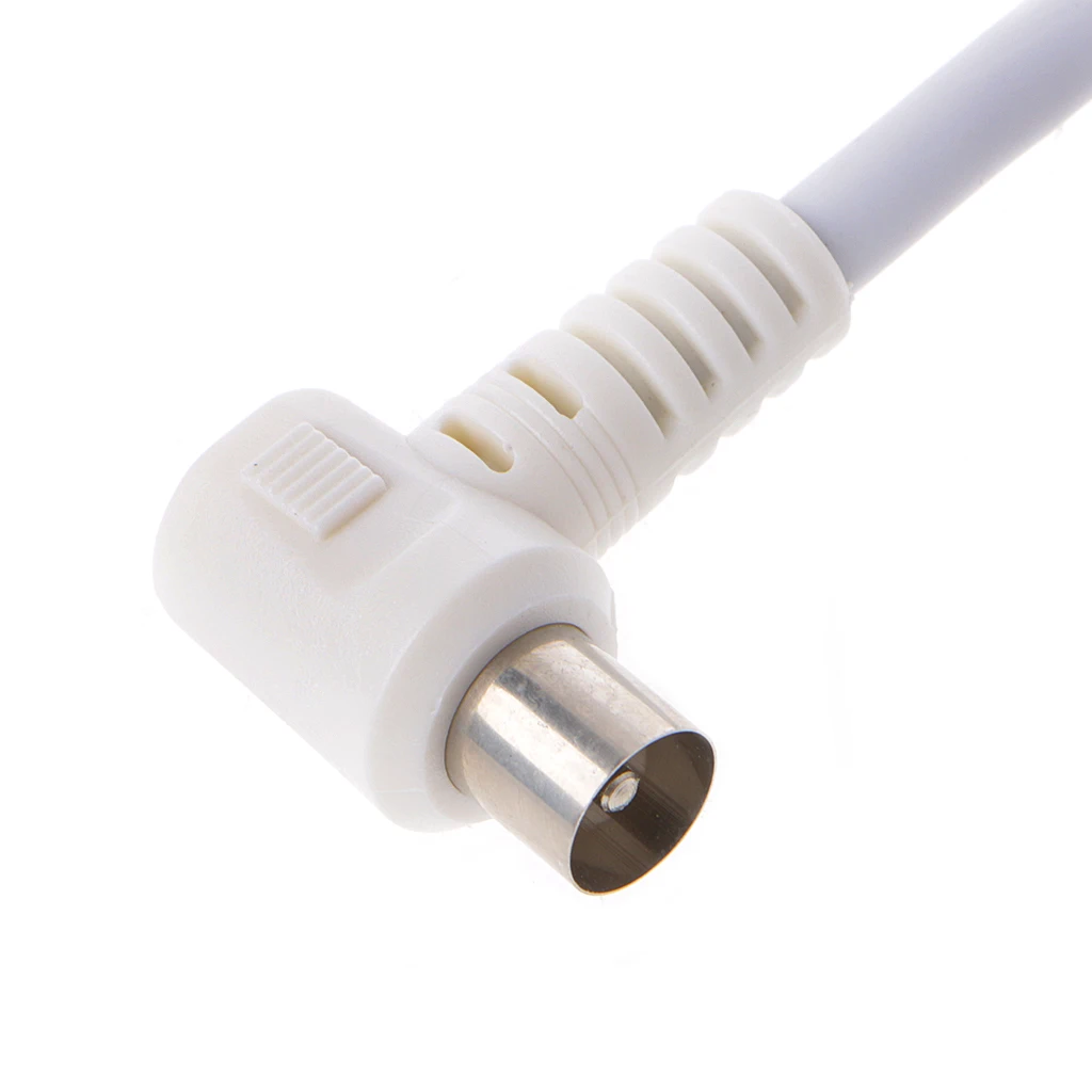 2018 9.5mm White 90 Degrees Male To F Type Male Coaxial TV Satellite Antenna Cable