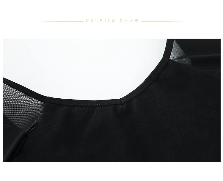 Ballett-Trikots für Damen, Erwachsene, mit Mesh-Einsätzen, 3/4-Ärmel, Tanz-Bodysuit, schwarze Gymnastik-Trikots, Baumwoll-Spandex-Ballett-Bodysuits – Detail 9