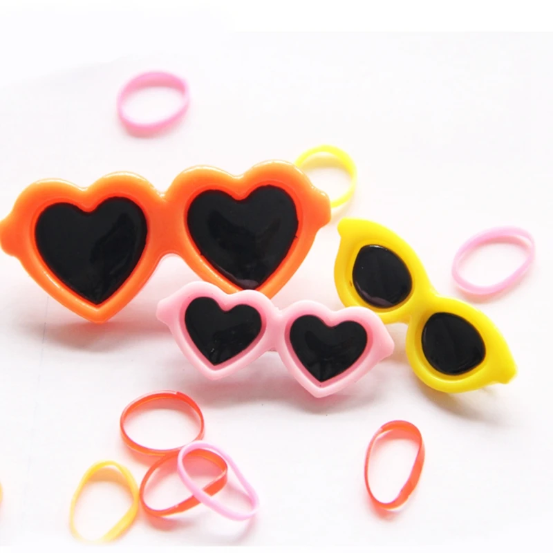 Heart Glasses Pet Puppy Accessories Dog Bows  PT45 Chihuahua Poodle Cat Animals 4pcs/lot Red/Yellow/Pink/Blue/Purple Groomings