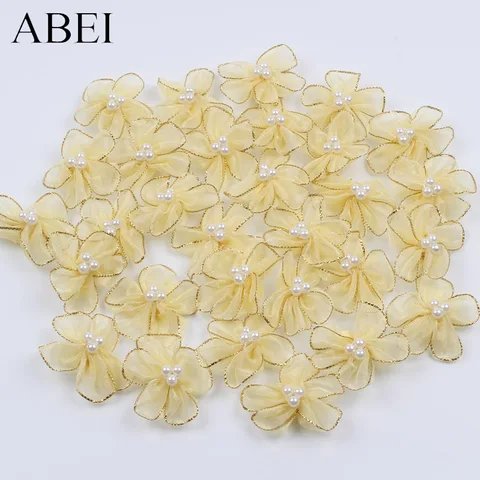 Искусственные цветочные головки из органзы ABEI, 30 шт.