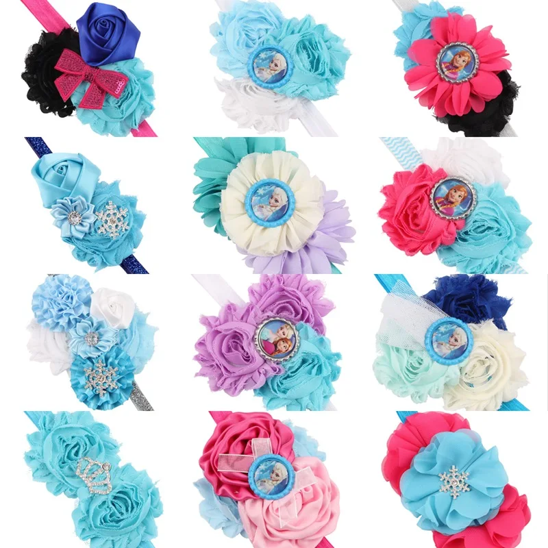 2 pcs/lot Flower Infantile Girl Elastic Headband DIY Flower For Kids Hair Accessories Headwear Bandana For party